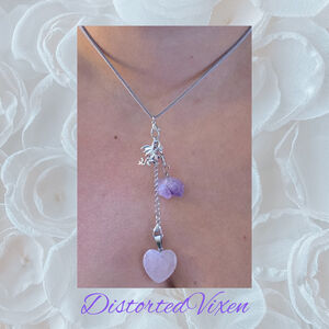 Rose Quartz & Amethyst Dragon Necklace, Layered Healing